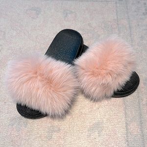 Blush Pink Fur Slides | size 38/39